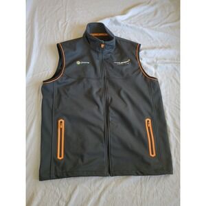 Mclaren Formula 1 Soft Shell Vest Full Zip Gray Orange Sz Large US XL EU